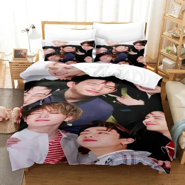 Juego de Ropa de Cama 3D GOT7 Kpop Funda de Edredón Cubierta de Cama Sencilla Twin King Size - 1