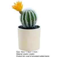 Mini bonsái Premium Cactus en maceta adornos plantas artificiales ligeras - details 0