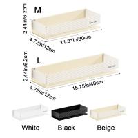 Estante de almacenamiento para colgar en la pared de plástico, estante de almacenamiento Rectangular montado en la pared para baño, estante de almacenamiento de champú impermeable con punzón libre - details 0
