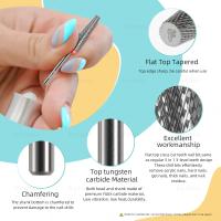 HYTOOS-broca para uñas 5 en 1, parte superior plana, 24mm de largo, brocas cónicas de carburo para uñas, accesorios de taladro eléctrico, herramienta de eliminación de esmalte de Gel - details 3