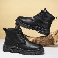 Botas Martin Vintage para otoño e invierno, botas altas de cuero para hombre, tendencia de moda, estilo informal de motocicleta, color negro - details 14