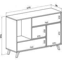 Mueble de Comedor Elegante Estilo Wind Madera Resistente Blanco/Cemento Longitud de 86x120x40cm - details 2