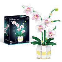 Juego de bloques de construcción de orquídeas para niños, flores románticas, ramo de flores salvajes, juguetes de ladrillos, dec - details 1