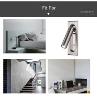 TOMAXIN-Lámpara LED de pared con interruptor integrado, accesorio para habitación de Hotel, estudio, dormitorio, cabecera, lectura, Europeo, Rectangular - details 11