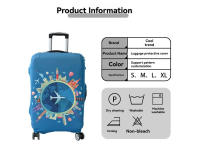 Cubierta de equipaje de viaje lavable elástica con dibujos animados de monstruo lindo, etiquetas de equipaje, cubierta protectora de maleta de viaje, cubierta antipolvo, no una maleta - details 2