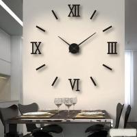 Reloj de pared con espejo acrílico de Número Romano grande 2D/3D, pegatina de moda DIY, relojes de cuarzo, decoración del hogar, pegatinas para el salón - details 35