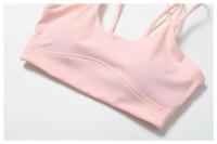 Sujetador de Yoga con espalda cruzada para mujer, ropa interior deportiva de secado rápido para gimnasio, ropa interior suave de Color sólido para correr al aire libre, Tops deportivos ajustados a prueba de golpes para Fitness - details 16