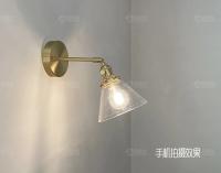IWHD-Lámpara de pared de latón de estilo nórdico, luz creativa para espejo de baño, lectura de cabecera, candelabro de pared LED de cristal de cobre pequeño - details 20