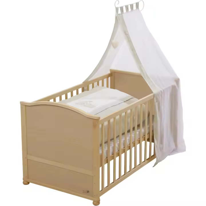 Cuna Evolutiva para Bebés Roba 70 x 140 cm Juego de Cama Completo Ropa de Cuna + Dosel + Colchón - 1