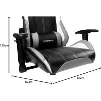 Gaming Profesional, reposabrazos ajustables 2D, pistón clase 4, giratoria, mecanismo de mariposa, cojín lumbar y cervical, color negro/blanco/azul - details 13