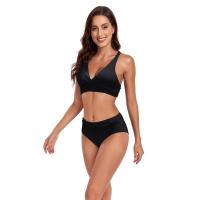 Traje de Baño de Dos Piezas Estilo Vintage Tanga Alto con Impresión Retro Material de Dacron - details 2