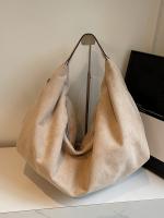 Bolso Tote de Gran Capacidad en Color Sólido, Bolso Casual de Mujer con Cierre de Cremallera, Bolso de Hombro de Moda, Material de Poliéster, Sin Pintura en los Bordes, Ideal para Uso Diario |   Estilo minimalista - details 4