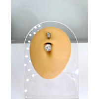 Piercing de ombligo de acero quirúrgico, 14g, 1,6mm, 316l, Bola de túnel, 2022, 14g, 1 unidad - details 3