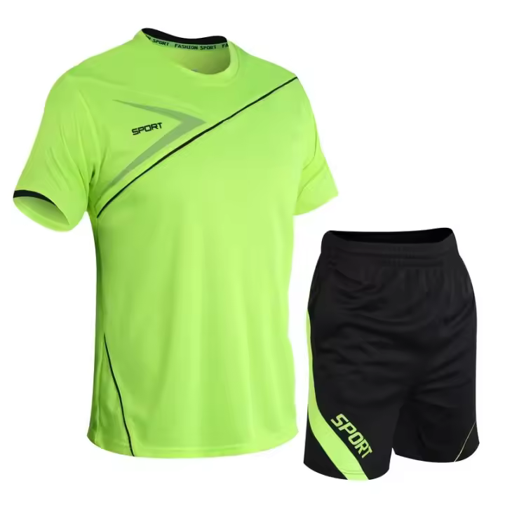Conjunto deportivo ultrafino y transpirable, pantalones cortos de manga corta, cómodos y holgados, secado rápido, novedad - 1