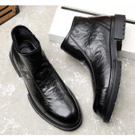 Botas de herramientas de cuero británico de lana con cremallera lateral Botas Chelsea - details 17