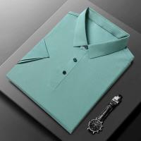 Nueva camiseta personalizada de verano de alta gama para hombre, Polo de marca de moda de negocios de manga corta de color sólido, cómodo y transpirable - details 9