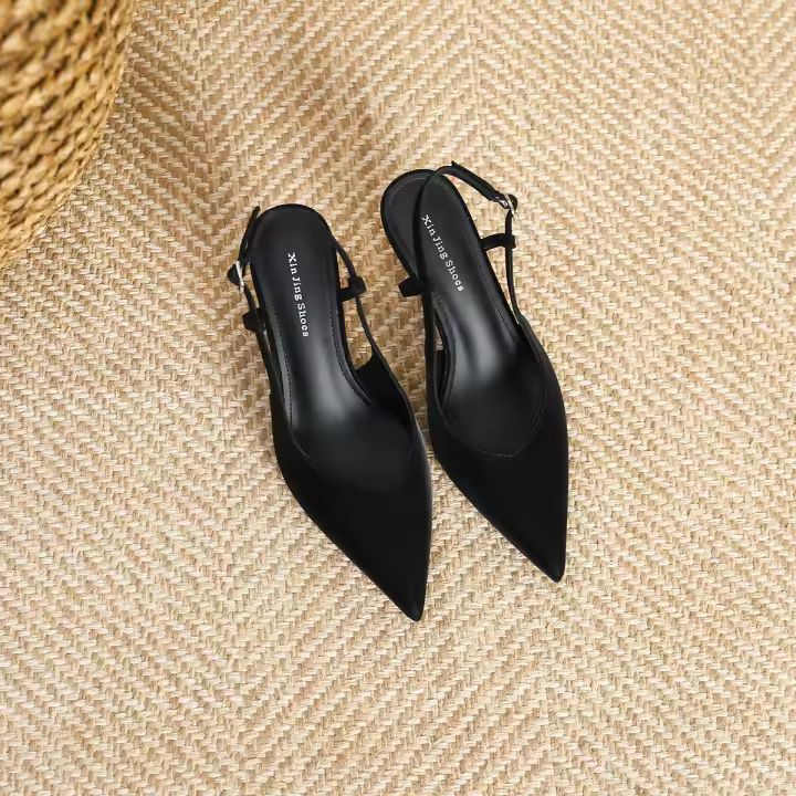 Nueva bolsa de boca poco profunda, zapatos de aguja vacíos con punta trasera. - 1