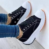Zapatillas de lona con patrón para mujer, zapatos informales, zapatillas planas con cordones - details 1
