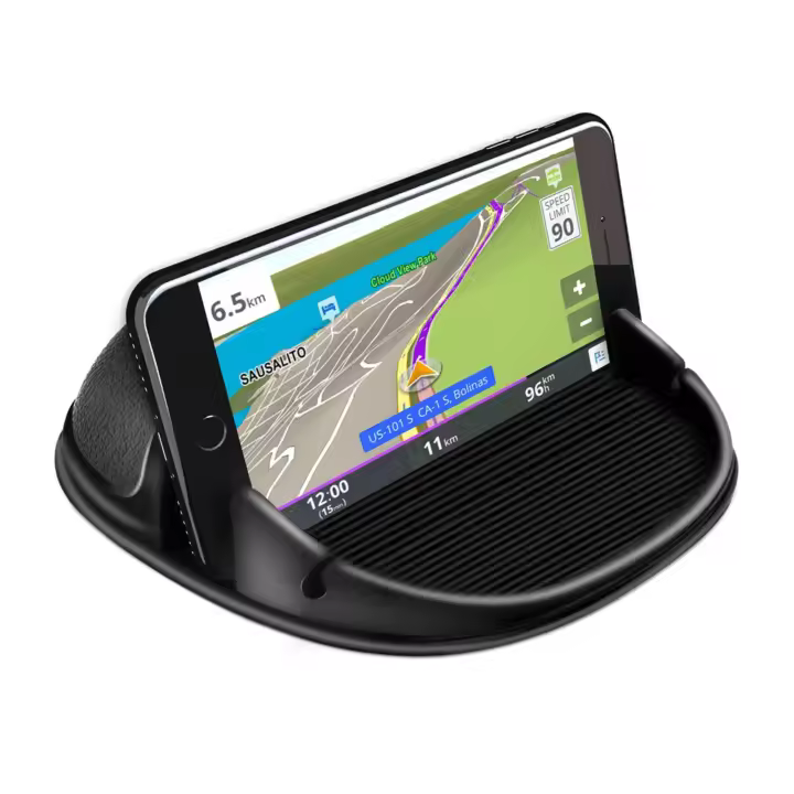Soporte de teléfono para coche, alfombrilla de silicona para varios salpicaderos, soporte de teléfono de escritorio sin deslizamiento Compatible con iPhone, Samsung, teléfonos inteligentes Android, dispositivos GPS y más, negro - 1