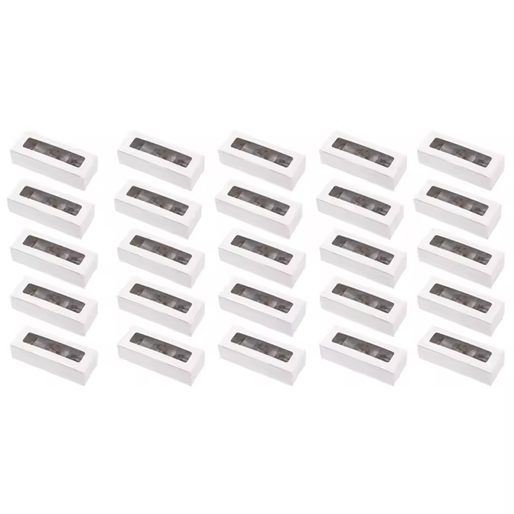 Cajas de macarrones con ventana de exhibición transparente, contenedor de macarrones o Kit de caja de embalaje para pasteles, postres de Chocolate A, 25 piezas - 1