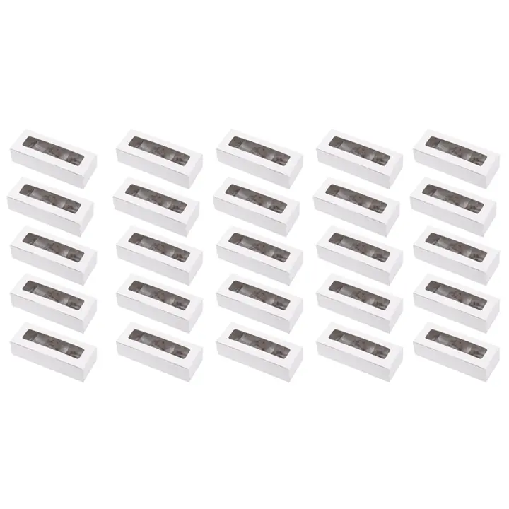 Cajas de macarrones con ventana de exhibición transparente, contenedor de macarrones o Kit de caja de embalaje para pasteles, postres de Chocolate A, 25 piezas - 1