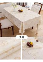 Mantel de mesa de comedor rectangular semitransparente de PVC suave impreso de plástico blanco, mantel resistente al calor - details 7