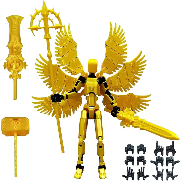 Juego de figuras de acción T13 (ensamblaje completado), figura de acción móvil de robot Titan 13, juego de maniquí 13 impreso en 3D, juego Lucky 13, muñeca mecánica articulada de cuerpo completo (dorado) - 1