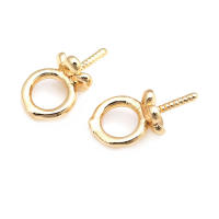 Perlas de latón de alta calidad con baño de oro de 18K, media perforación, para conectar dijes, tapas de perlas, accesorios para la fabricación de joyería DIY para mujeres - details 0