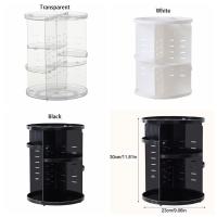 Soporte de exhibición giratorio para ahorro de espacio, estante de almacenamiento de escritorio ajustable de gran capacidad, caja de almacenamiento de cosméticos giratoria de 360 grados - details 0
