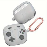 Funda protectora de silicona para AirPods 4 2024, diseño de controlador de juego, mosquetón antipérdida incluido, cubierta a prueba de golpes para auriculares - details 2