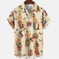 Camisa hawaiana vintage para hombre con estampado gráfico, moda de exterior, solapa, manga corta, estilo casual de calle, ropa holgada. - details 5