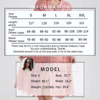 Marwin-Vestido de algodón con agujeros para mujer, Vestido informal de cintura alta con volantes y cuello en V, con volantes - details 0