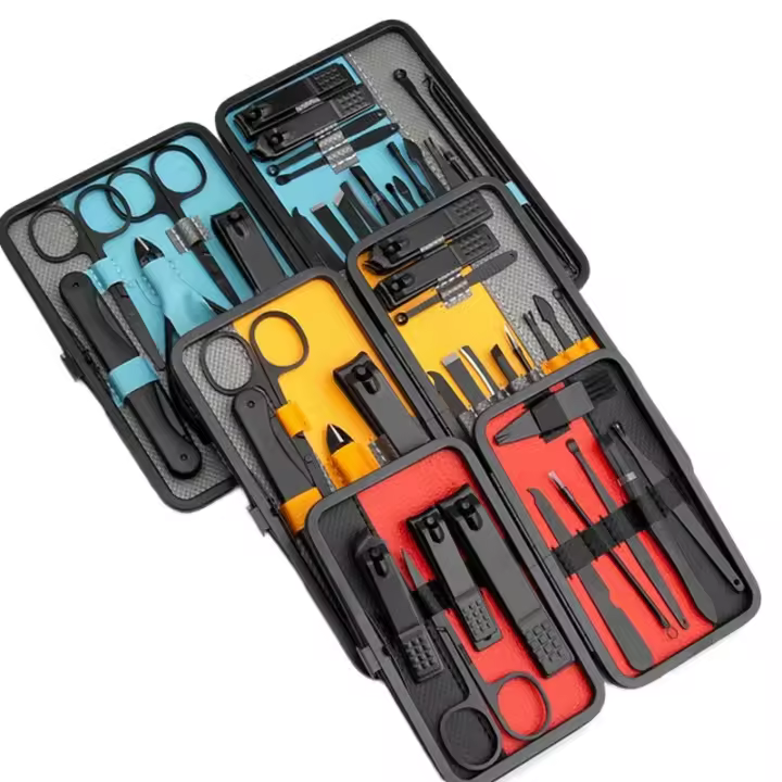 Juego de manicura Ouriner, 10/15/25 Uds., Kit de funciones completas, juegos profesionales de pedicura de acero inoxidable, cortaúñas con estuche portátil - 1