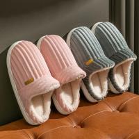 Zapatillas casa hombre mujer invierno, antideslizantes cálidas y esponjosas, zapatos informales de algodón para el hogar - details 5