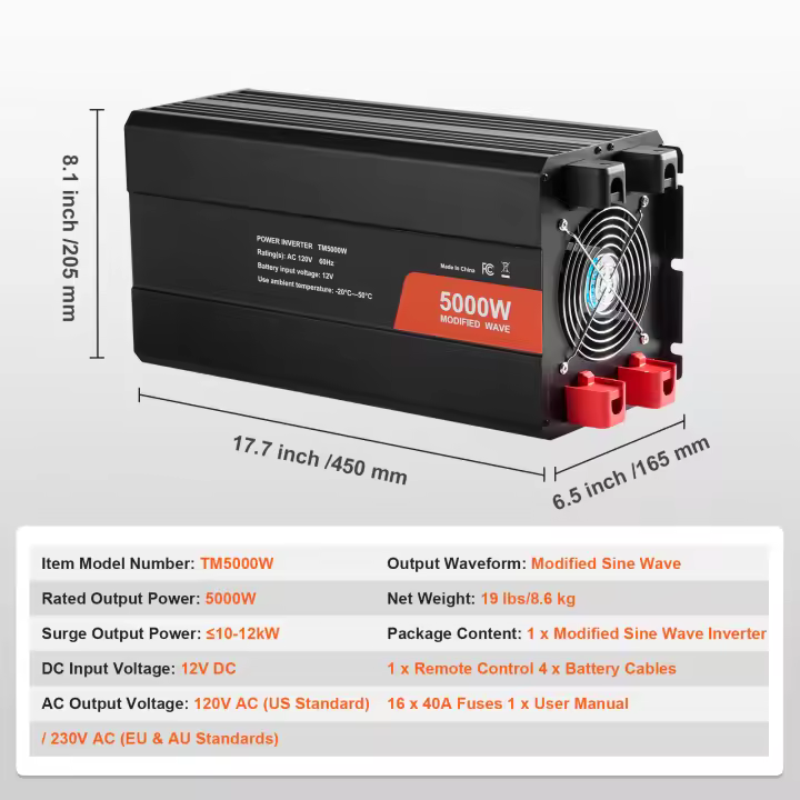 Inversor de onda sinusoidal modificada SucceBuy, control remoto para aparatos de alta carga, certificado CE FCC - 1