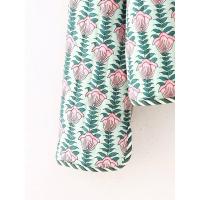 BUNO-Nueva chaqueta informal de algodón acolchada con estampado floral y cuello redondo para mujer, abrigo elegante de manga larga con botones y abertura - details 13