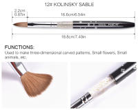 Pincel de Uñas KADS Kolinsky Sable Acrylic para Diseño de Arte de Uñas Herramienta de Manicura Seguro para Uso Profesional y Doméstico - details 10