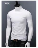 Camiseta ajustada de manga corta con cuello alto y medio para hombre, camisa fina de capa Base de verano, ropa interior de media manga - details 3