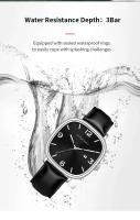 Reloj de Pulsera para Hombres de Moda Cuadrada Automático, Movimiento de Cuarzo, Diseño de Negocios Casual, Cuero Negro, Marca Premium - details 6