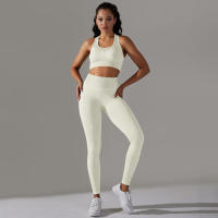 Hamidou-Conjunto de Yoga sin costuras para mujer, ropa deportiva para gimnasio, sujetador de entrenamiento, mallas de cintura alta para correr, traje para Fitness - details 20