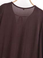 Vestido de verano corto con volantes, cuello redondo, manga larga, línea A, elegante, sólido, con cordones, primavera 2025, para mujer - details 10