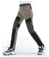 Pantalones de senderismo impermeables de secado rápido para mujer, pantalones finos para exteriores, Softshell de montaña con cinturón - details 9