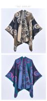 Nuevo estilo de cárdigan tipo chal grueso y cálido con abertura para mujer, ropa exterior, chal cálido para oficina - details 4