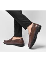 Zapatos de Cuero para Hombres Mocasines de Estilo Sencillo sin Cordones - details 2