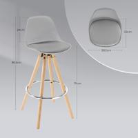 Taburete de Bar con Respaldo Marco de Madera Maciza Imitación de Cuero - details 9
