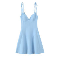 Ropa de mujer europea y americana vestido de popelina con estampado de flores populares 3 - details 2