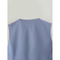 OUWU- Chaleco sin mangas para mujer, chalecos elegantes con cuello en V y una sola botonadura, blusas blancas elegantes - details 21