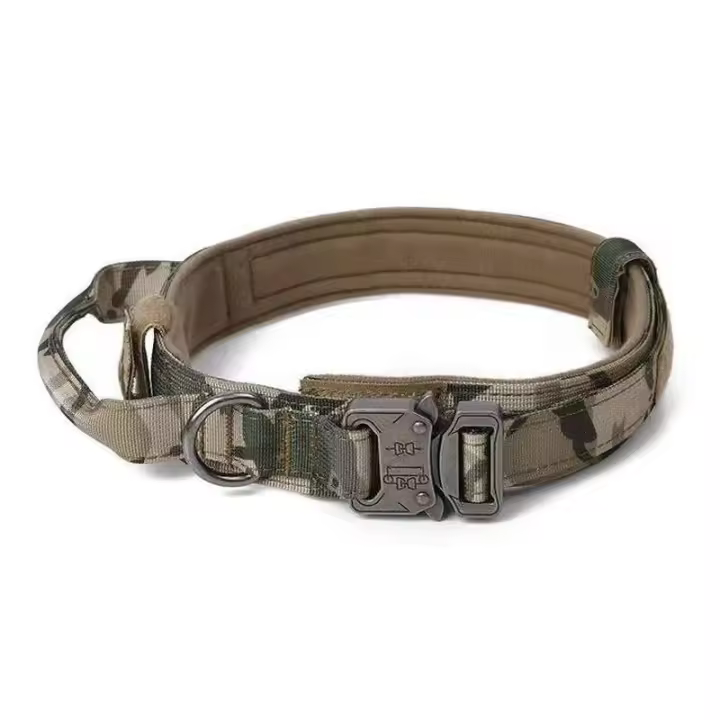 Perro pastor alemán táctico militar duradero, collares medianos y grandes para entrenamiento para caminar, mango de Control de collar para perro - 1