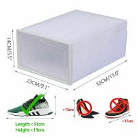 Cajas de zapatos de plástico de 20 piezas, cajas de almacenamiento de zapatos grandes apilables con tapas - details 3