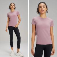 Camiseta deportiva de manga corta de secado rápido de diez colores, sudadera para mujer, ropa de Fitness transpirable, Top de manga corta para Yoga de Color sólido - details 5